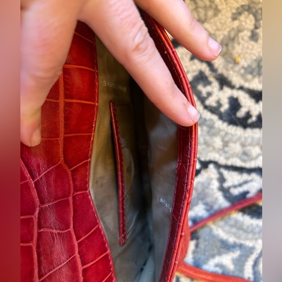 Mark Cross Red Alligator Leather Shoulder Bag - Picture 8 of 9